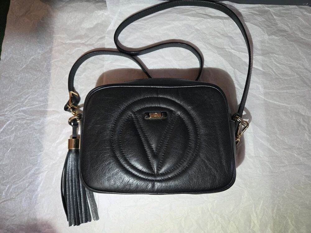 Valentino Mia Signature Leather Quilted Crossbody Bag Womens Small Excellent